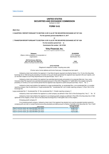 Thumbnail Virtu Financial
 10-Q Quarterly Report FY2017 