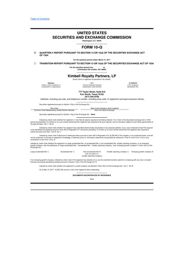 Thumbnail Kimbell Royalty Partners 10-Q Quarterly Report FY2017 