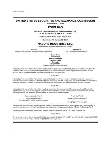 Vorschaubild Nabors Industries
 10-Q Quartalsbericht 2017 