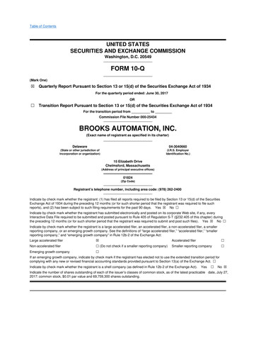 Vorschaubild Azenta 10-Q Quartalsbericht 2017 