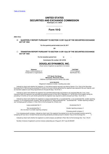 Thumbnail Douglas Dynamics
 10-Q Quarterly Report FY2017 