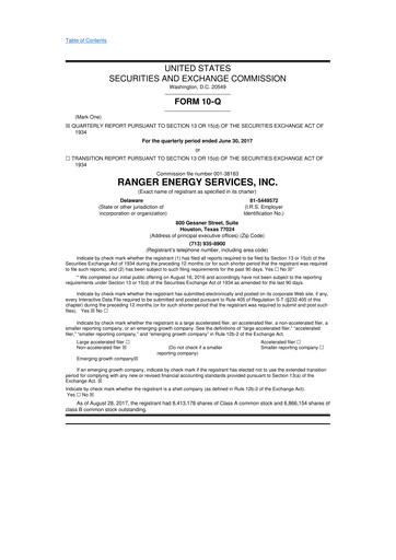 Thumbnail Ranger Energy Services 10-Q Quarterly Report FY2017 
