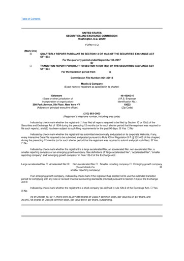 Thumbnail Moelis & Company 10-Q Quarterly Report FY2017 