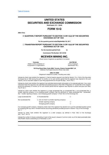 Thumbnail McEwen Mining 10-Q Quarterly Report FY2017 