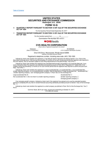 Thumbnail CVS Health 10-Q Quarterly Report FY2017 