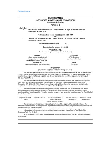 Thumbnail Verastem Oncology
 10-Q Quarterly Report FY2017 