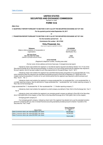 Thumbnail Virtu Financial
 10-Q Quarterly Report FY2017 