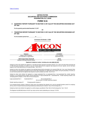 Vorschaubild AMCON Distributing Company 10-Q Quartalsbericht 2018 