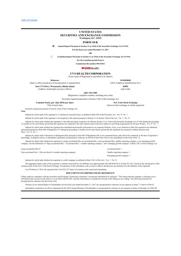 Thumbnail CVS Health 10-K Annual Report 2017