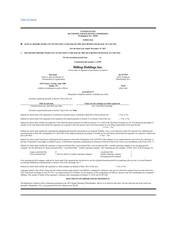 Thumbnail Hilltop Holdings 10-K Annual Report 2017