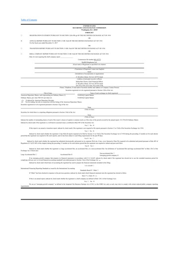 Miniature Redhill Biopharma 20-F Rapport annuel 2017