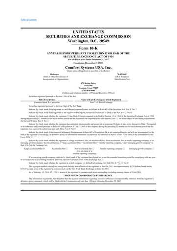 Thumbnail Comfort Systems USA 10-K Annual Report 2017