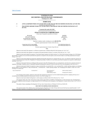 Thumbnail Exact Sciences 10-K Annual Report 2017