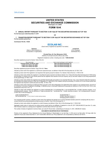 Thumbnail Ecolab 10-K Annual Report 2017