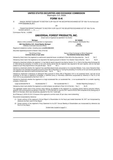 Thumbnail UFP Industries
 10-K Annual Report 2017