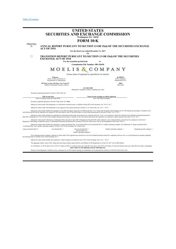 Thumbnail Moelis & Company 10-K Annual Report 2017