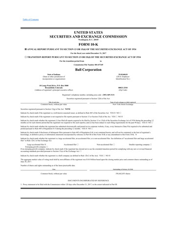 Thumbnail Ball Corporation
 10-K Annual Report 2017