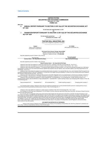 Thumbnail Tootsie Roll Industries
 10-K Annual Report 2017