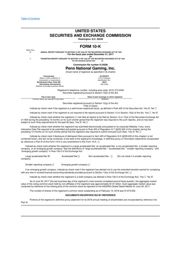 Thumbnail PENN Entertainment
 10-K Annual Report 2017