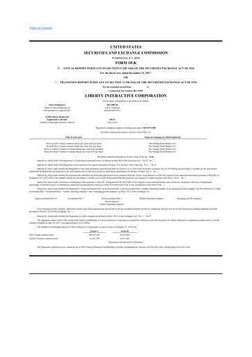 Miniature QVC Group 10-K Rapport annuel 2017