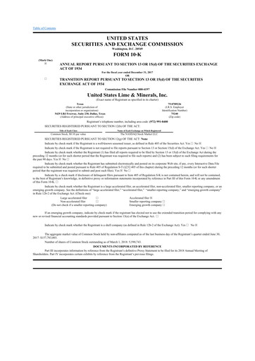 Thumbnail United States Lime & Minerals  10-K Annual Report 2017