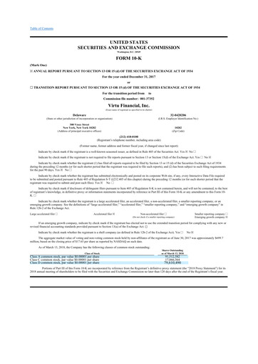 Thumbnail Virtu Financial
 10-K Annual Report 2017