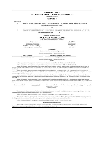 Thumbnail Rockwell Medical
 10-K Annual Report 2017