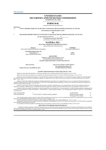 Thumbnail Natera 10-K Annual Report 2017