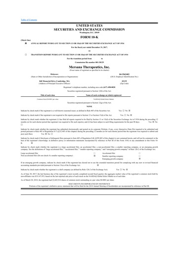 Thumbnail Mersana Therapeutics 10-K Annual Report 2017