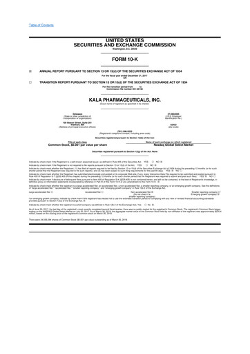 Thumbnail KALA BIO 10-K Annual Report 2017