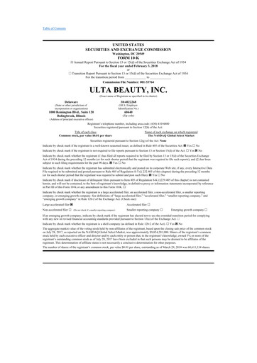 Thumbnail ULTA Beauty
 10-K Annual Report 2017