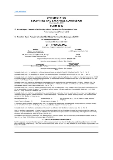 Thumbnail Citi Trends, Inc. 10-K Annual Report 