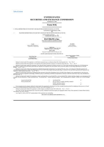 Thumbnail DAVIDsTEA 10-K Annual Report 2017