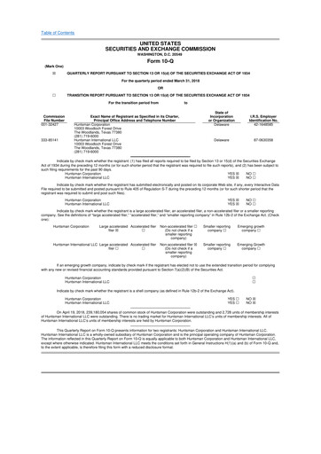 Thumbnail Huntsman Corporation
 10-Q Quarterly Report FY2018 