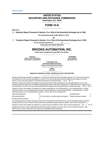 Vorschaubild Azenta 10-Q Quartalsbericht 2018 