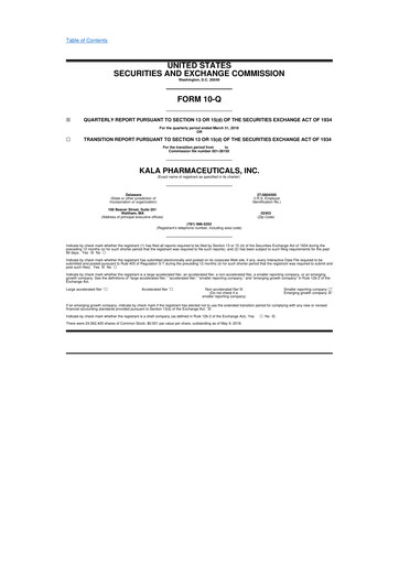 Thumbnail KALA BIO 10-Q Quarterly Report FY2018 