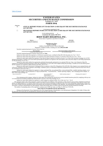 Thumbnail Boot Barn Holdings
 10-K Annual Report 2018