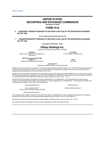 Thumbnail Hilltop Holdings 10-Q Quarterly Report FY2018 