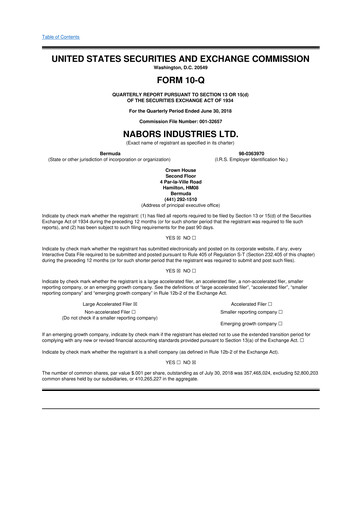 Vorschaubild Nabors Industries
 10-Q Quartalsbericht 2018 
