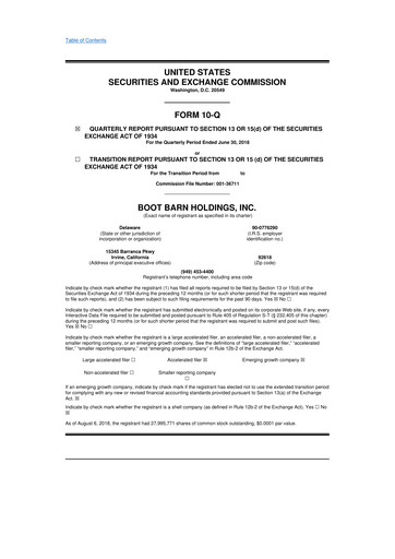 Thumbnail Boot Barn Holdings
 10-Q Quarterly Report FY2019 