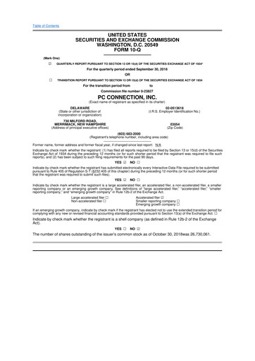 Thumbnail PC Connection
 10-Q Quarterly Report FY2018 