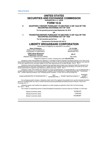 Thumbnail Liberty Broadband 10-Q Quarterly Report FY2018 