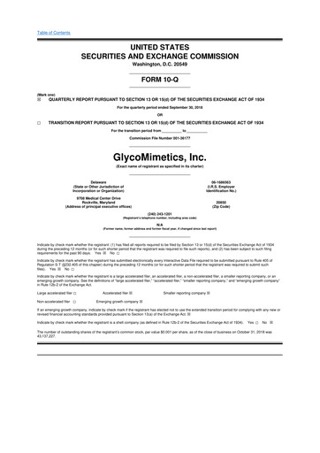 Thumbnail GlycoMimetics
 10-Q Quarterly Report FY2018 