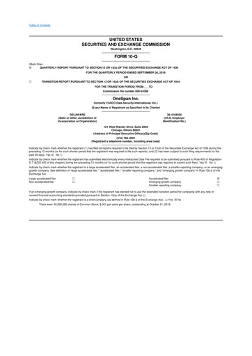 Thumbnail OneSpan 10-Q Quarterly Report FY2018 