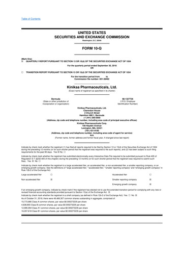 Thumbnail Kiniksa Pharmaceuticals
 10-Q Quarterly Report FY2018 