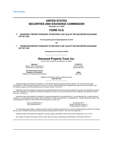 Thumbnail Starwood Property Trust 10-Q Quarterly Report FY2018 