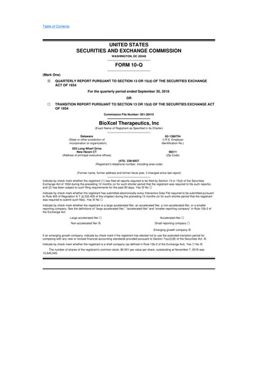 Thumbnail BioXcel Therapeutics 10-Q Quarterly Report FY2018 