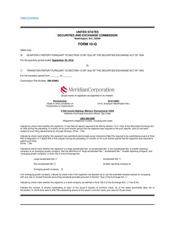 Miniature Meridian Corporation 10-Q Rapport trimestriel 2018 