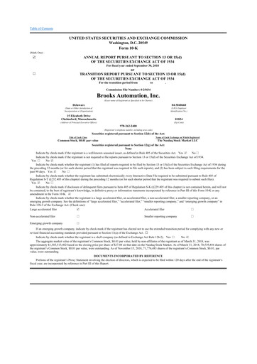 Thumbnail Azenta 10-K Annual Report 2018