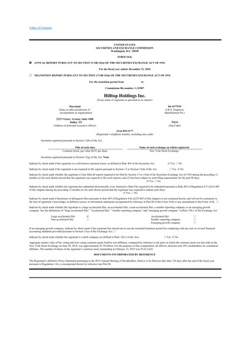 Thumbnail Hilltop Holdings 10-K Annual Report 2018